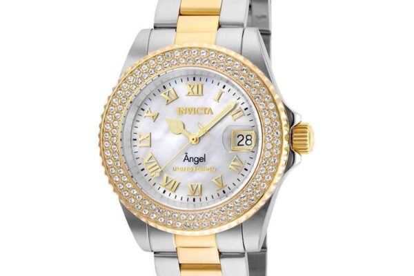 INVICTA Angel 24616 White Mother of Pearl Dial Dual Tone Stainless Steel Strap LIMITED EDITION