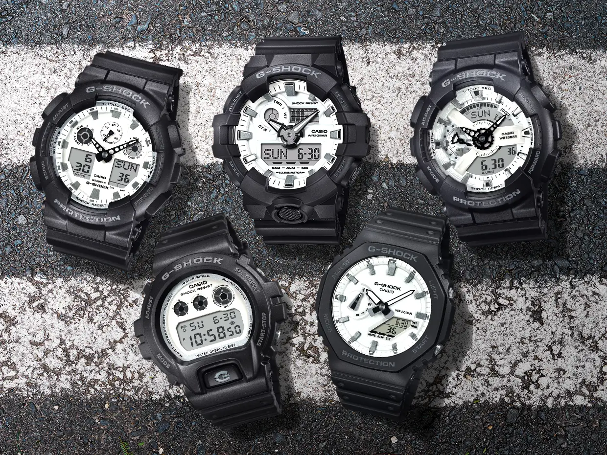 G-Shock Hadirkan 5 Model Black and Brilliant White Series