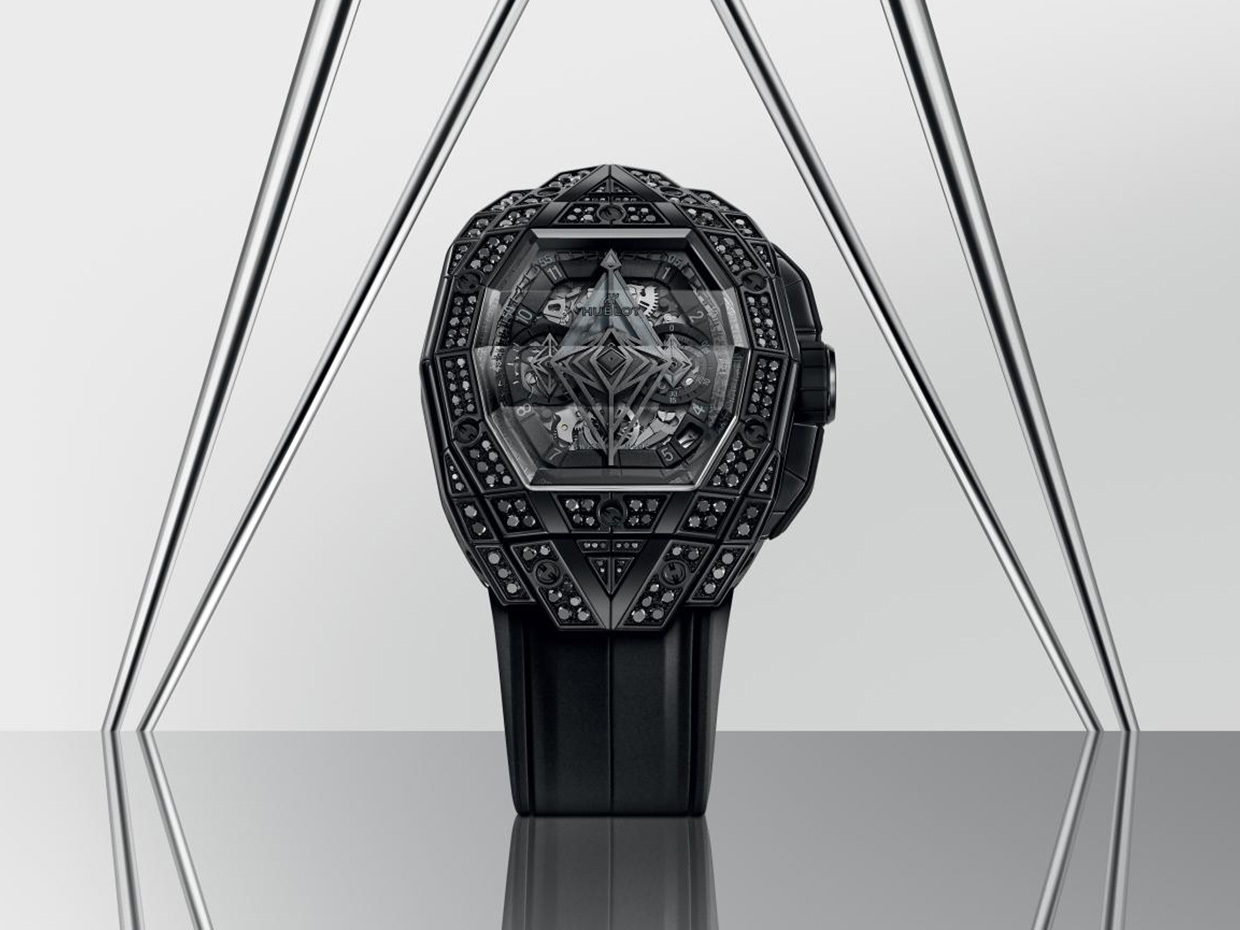 Hublot Rilis Jam Tangan Mewah Spirit of Big Bang Sang Bleu All Black Pavé Bertabur Berlian Hitam